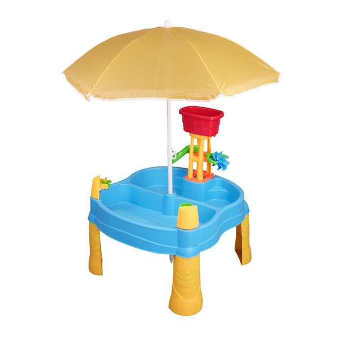 Legebord med parasol 14 dele